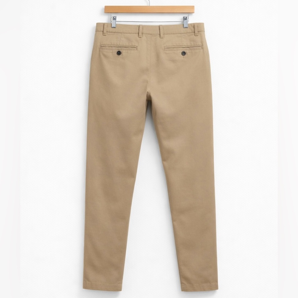 Club Monaco Men’s Slim Fit Chinos 32x30 Khaki Tan Stretch Cotton Pants - Picture 2 of 3